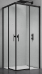 Du&scaron;o kabina LUXERA 80x80 juoda/skaidri be pado