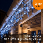 Lauko girlianda varvekliai (&scaron;altai baltos LED lemputės) PROLED IP67 10m