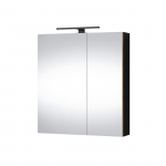 Vonios spintelė su veidrodžiu RIVA SV60C-2 Black / Gold Craft Oak