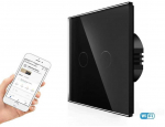 Dvipolis sensorinis jungiklis Spring, nuotolinis valdymas (WIFI), juodas