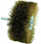 Brass steel wire brush for drill, 80mm, corrugated &Oslash;0.25mm, 6mm shank