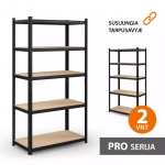 Sandėliavimo lentynos stelažai 180x90x40 PRO Juoda (3 vnt)