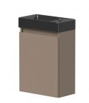 Apatinė spintelė su durelėmis KAMĖ MINI BU/40x22-R/D15-MN, de&scaron;inės pusės, 40 cm + juodas praustuvas MN400220B