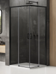 Du&scaron;o kabina NEW TRENDY Prime Black juodais matiniais profiliais 90x90cm D-0314A/D-0315A