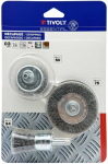 Set of brushes for drill, corrugated wire 0.35mm, 6mm shank