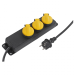 Lauko ilgintuvas su įžeminimu, 3 x 1.5 mm, 3 m, 3 lizdų, geltonas/juodas