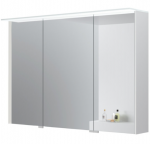 Veidrodinė spintelė Kame Loft, MC3DML/120-70/D02-LFT, su LED stogeliu, IP44, 120 cm, Matinė balta