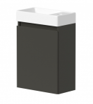 Apatinė spintelė su durelėmis KAMĖ MINI BU/40x22-L/D22-MN, kairės pusės, 40 cm + baltas praustuvas MN400220W