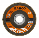 Žiedlapinis metalo ir nerūdijančio plieno &scaron;lifavimo diskas Bahco, i&scaron;gaubtas INOX+Fe P80 125x22.23mm
