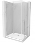Sulankstoma du&scaron;o kabina Mexen Lima Duo 856-080-070-01-02-4010 su Flat du&scaron;o padėklu, 80 x 70 cm, chromas