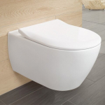 Pakabinamas klozetas Villeroy & Boch Subway 2 Direct Flush su slim Soft Close dangčiu ir CeramicPlus danga, 5614R2R1