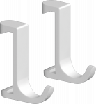 Rank&scaron;luosčio kabliukas Hansgrohe WallStoris, 27929700, balta matinė, 2 vnt.