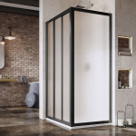 Stacionari du&scaron;o sienelė Ravak Supernova APSS-80 198, 940403R2ZG Juoda + stiklas Grape