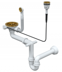 Granitinių plautuvių sifonas Quadron 13GR3(14G)-P2A-PG1 (nuspaudžiamas), aukso