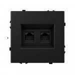 Dvigubas interneto lizdas CAT 6 Feelspot FSIN2CAT6B, juoda