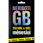 LABAS pakuotė NERIBOTI GB + 200 MIN. + 200 SMS