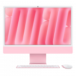 Apple iMac 24&rdquo; (2024) 4.5K stacionarus kompiuteris + klaviatūra ir pelė Pink
