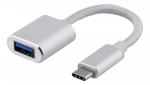 DELTACO USB-C 3.1 Gen 1 į USB-A OTG adapteris, 3A, aliuminis / USBC-1276