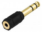 Ausinių adapteris DELTACO 3,5 mm female- 6,3 mm male, juodas / AD-1-K / R00180001