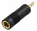 Ausinių adapteris DELTACO 6.3mm female - 3.5mm male, juodas / AD-2-K / R00180002