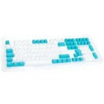 Ducky Keycap Set, PBT, ISO (EN) - white/blue
