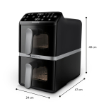 Philips 4000 series NA461/00 fryer Double 10 L Stand-alone 2750 W Hot air fryer Black, Silver
