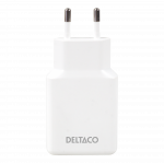 USB-C įkroviklis DELTACO, 5 W, 2x USB-C PD, plonas, 45 W, baltas / USBC-AC200 / 1903269