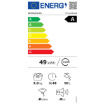 LG Washing machine | F4X1009NWB | Energy efficiency class A | Front loading | Washing capacity 9 kg | 1400 RPM | Depth 55 cm | W