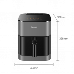 Panasonic NF-CC500SXE Air Fryer 5 liters, 1450 Watts, Cool touch housing, digital timer, LCD display, viewing window, automatic
