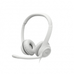 LOGITECH H390 Headset on-ear wired USB-A off-white