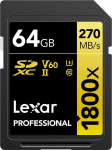 Lexar Pro 1800x SDXC R270/W180 64GB U3 (V60) UHS-II