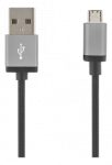 USB sinchronizavimo / įkrovimo kabelis, aptrauktas, USB-A ma - USB Micro B ma, 1m, 2.4A, USB 2.0 DELTACO juodas / MICRO-110F
