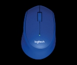 LOGITECH M330 SILENT PLUS Mouse 3 buttons wireless 2.4 GHz USB wireless receiver blue
