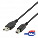 USB-B 2.0 kabelis DELTACO tinkamas spausdintuvams, 1m juodas / USB-210S-K / 00140001