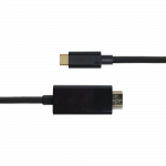 USB-C - HDMI kabelis DELTACO 4K UHD, paauksuotas, 0.5m, juodas / USBC-HDMI1005-K / 00140018