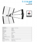 TV Antena eSTAR T-1116 UHF Triplex LTE Juoda