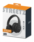 Bluetooth triuk&scaron;mą slopinančios ausinės STREETZ, juodos / BT510-BLK / 6612087
