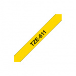 Brother | TZe-611 Laminated Tape | Black on Yellow | TZe | 8 m | 6 cm