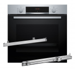 Piekarnik BOSCH HBA514BS3 + Prowadnice teleskopowe 1 poziomowe BOSCH HEZ538000