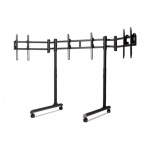 Next Level Racing Floor stand | Round Tube Freestanding Single Monitor Stand | Up to 3x43 " | Height adjustment