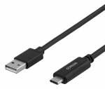 USB 2.0 kabelis DELTACO USB-A - USB-C male, LSZH, 2m, juodas / USBC-1006-LSZH