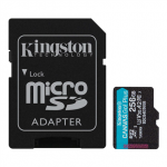 Kingston | Canvas Go! Plus | 256 GB | microSD | Flash memory class Class 10, UHS-I, U3, V30, A2