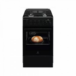 50 cm pločio juodos spalvos dujinė viryklė su el. orkaite Electrolux LKK560010K