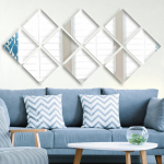 Veidrodis Wallity Anya 005, klijuojamas, 20 cm x 20 cm, sidabro sp.