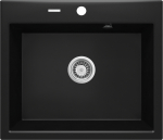 Virtuvinė plautuvė Deante Andante ZQN N103, granitas, 60 cm x 52 cm x 19.7 cm, juoda