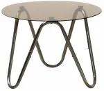 Kavos staliukas Homla Serenza, skaidri sp./medaus sp., 50 cm x 50 cm x 35 cm