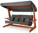 Lauko sūpynės Floriane Garden Luna Deluxe, antracito sp./ruda sp., 120 cm x 265 cm x 210 cm