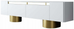 Televizoriaus spintelė Kalune Design Bohem, aukso sp./balta sp., 30 cm x 180 cm x 50 cm