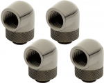 Jungtis XSPC G1/4, 90 Degree Rotary Fitting V2 - Black Chrome, juoda, 4 vnt.