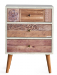 Komoda Kalune Design Liza 854KLN3405, balta sp./rie&scaron;uto sp., 68 cm x 50 cm x 35 cm